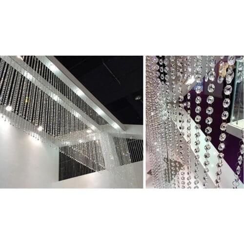 Hot 300M (990 )FT Crystal Hanging Beads Clear Acrylic Bead Garland Chandelier Hanging for Wedding Decoration Home Party Supply