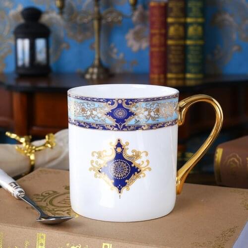 Ceramic Mug Coffe Cup Bone China Drinkware Porcelain Tea Cup Baroque Vintage Birthday Gift Coffee 500ML Birthday Gift