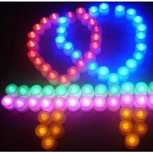 Creative LED Candle Flameless Tealight Flickering Lamp Simulation Color Flame Light Home Festival Wedding Birthday Decoration