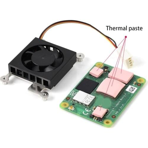 Low Noise 3007 Cooling Fan With Metal Holder Thermal Pads Heatsinks For Raspberry Pi Compute Module 4 CM4 Dedicated Dropshipping