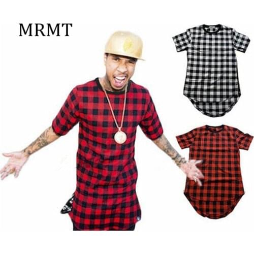 2021 Brand New Clothing Mens Plaid T Shirts Hip Hop T-Shirt Zipper Men T-Shirts Streetwear Man Tshirt For Malel
