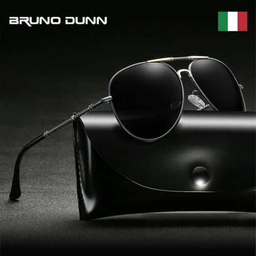BRUNO DUNN 2019 Polarized Brand Designer Sunglasses For Men Vintage Sun Glasses Male Gafas Oculos De Sol Masculino Aviation Box