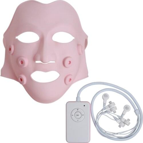 Red LED Light Photon Therapy Soft Gel Mask Face Massager with Controller Acupoint Vibration Anti Wrinkles Korean Skincare Tools