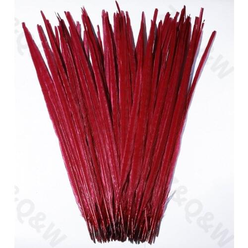 Natural 35-55CM Pheasant Tail Destaining Wine Red 10-100PCS DIY Craft Jewelry Performance Costume Headband Decoration
