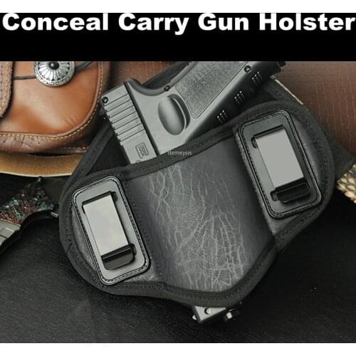 Hunting Gun Holster PU Leather Conceal Carry IWB Gun Pouch for Pistol Glock 17 19 23 32 Sig Sauer P250 P224 Beretta 92 Taurus