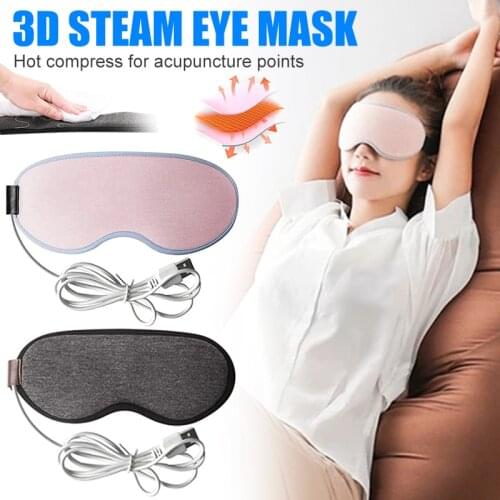 Hot Eye Mask USB Heated Eye Mask Warmer 3D Steam Eye Mask Hot Compress Relieve Eye Fatigue Smart Timing Eye Patch Sleep SN-Hot