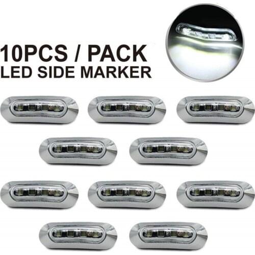 10PCS Truck light 24v Side Marker LED Turn Signal Side Clearance Lights Tailight White Car Trailer 4Led Marker Lights For Trucks