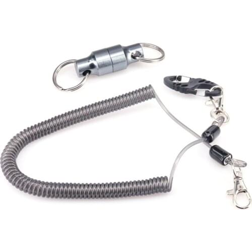 DEUKIO Fishing Rod Retention Rope Magnet Buckle Stainless Wire Outdoor Sports Mountaineering Lure Carabiner Fishing Tackle Pesca