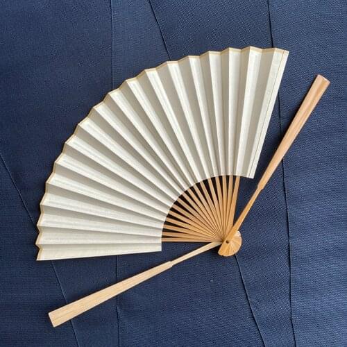 Blank Calligraphy Paper Folding Fan Classical DIY Xuan Paper Fan Artist Brush Calligraphy Ink Painting Paper Fan Art Supply