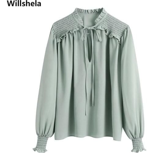 Блузки с открытыми плечами Willshela China At AliExpress