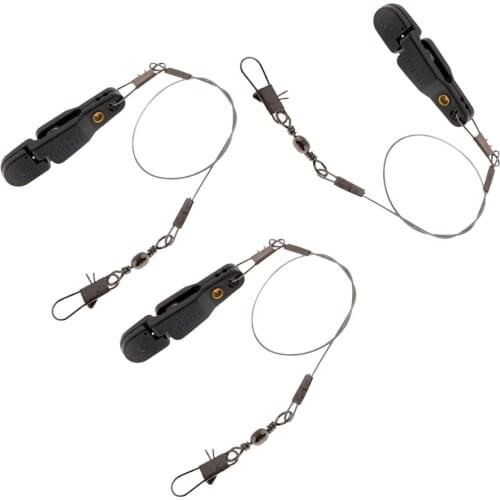 3pcs Planer Board Release Clip Downrigger Fishing Line Release w/ 12" Leader