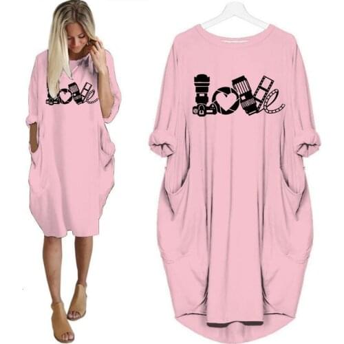 2019 Fashion T-Shirt for Women funny camera love Tshirt Top Graphic Tee Women Off The Shoulder camera gift-K606