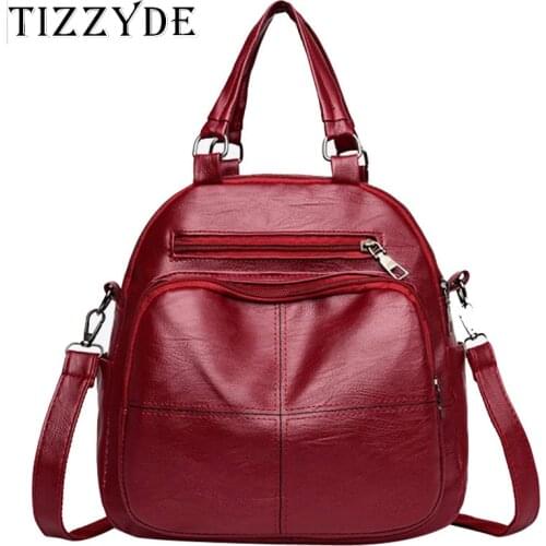 2019 Fashion Women Backpacks Soft PU Leather Backpack Female Rucksack Mochilas Mujer Casual School Bag for Girl SZ079