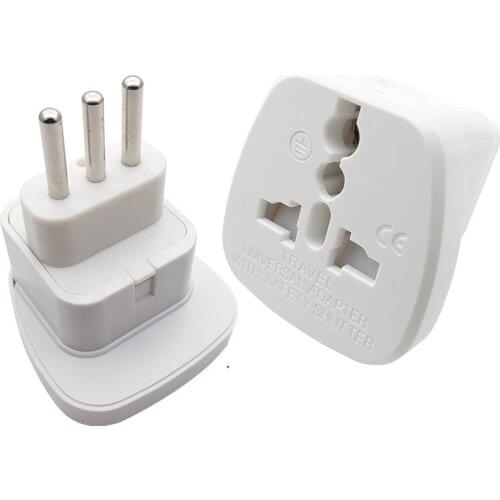 10pcs/Lot Universal UK US EU AU to Italy Italian 3pin Travel Converter Adapter Type L Plug Adaptor Convert Safety Shutter