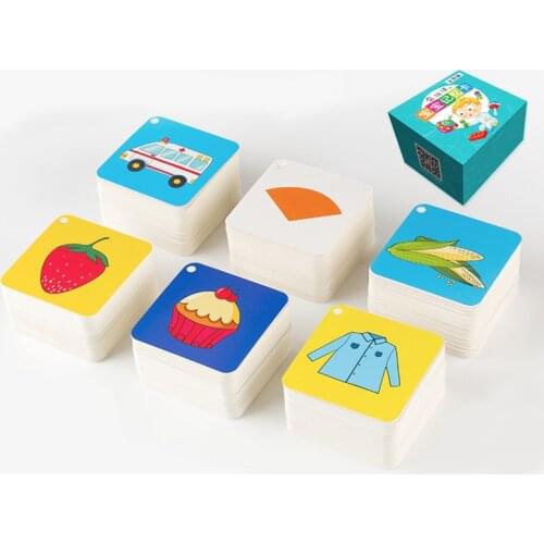 108pcs Kids Baby Learning Education Cognitive Cards Fruit Animal Visual Excitation Montissori Toys English Chinese Flashcards