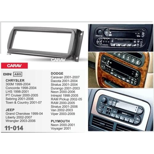 1Din Fascia for CHRYSLER Grand Cherokee DODGE for PLYMOUTH Radio DVD Stereo Panel Dash Mount Install Trim Kit Refit
