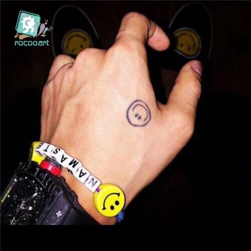 25 Different Classical Small Black Temporary Tatoo Girl Finger Body Art Smiling face Bird cage star Tattoo Sticker Men Hand Taty