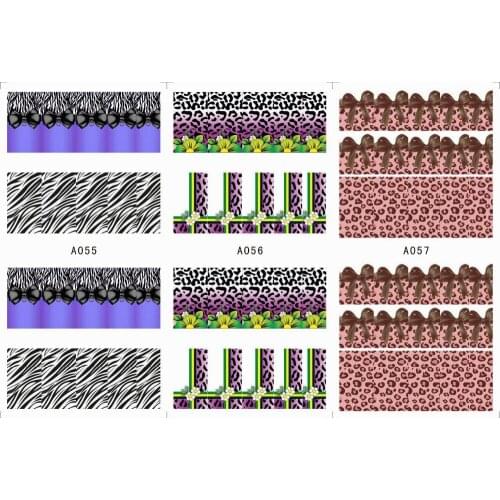 3 SHEETS / LOT Nail Art Water Transfers Stickers Nail Decals Stickers FLOWER PANSY FLAMERAY GERBERA A055-057