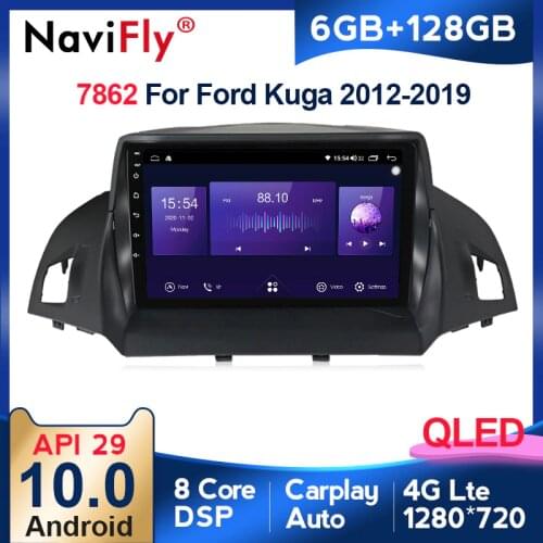 4GLTE 8core 6G 128G Android10 For Ford Kuga 2 Escape 3 2012 - 2019 car gps navigation radio player 1280*720QLED BT5.0 carplay