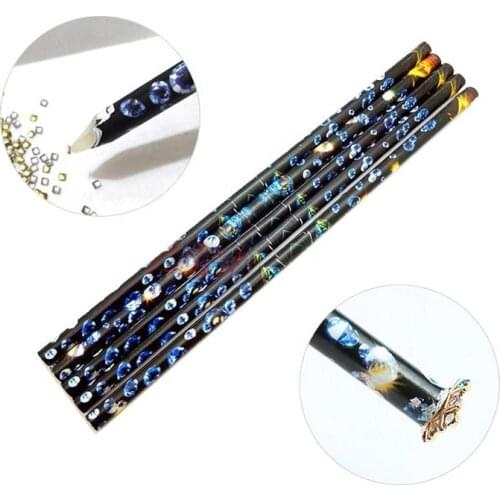 5pcs Nail Art Pens Diamond Painting Pen Rhinestones Gems Picking Crystal Wax Pencil Dotting Tool Manicure
