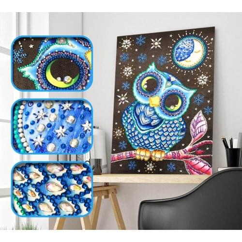 5d Diamond Painting Profiled Diamond Animal Owl Water Crystal Diamond Part Beauty Diamond Embroidery Decorative Painting 30x40cm