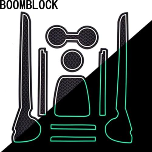 9x Car-styling Stickers For Volkswagen VW Polo MK5 6R For VW Polo 2018 2017 -2011 Door Groove Mat Cup Anti Slip Slot Mats Pads