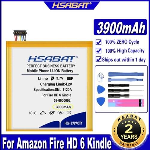 HSABAT 58-0000092 3900mAh Battery for Amazon Fire Kids 7" HD6 Fire HD 6 Kindle Fire HD6 PW98VM 26S1006 26S1006A ST06 B00LCJ0DNC