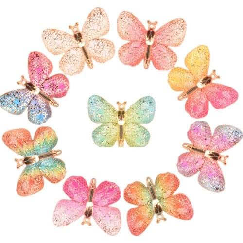 240PCS Fashion Butterfly Supplies for DIY Phone Case Resin Hair Accessories for Baby Girls Hair Bows Center Making Headwrap