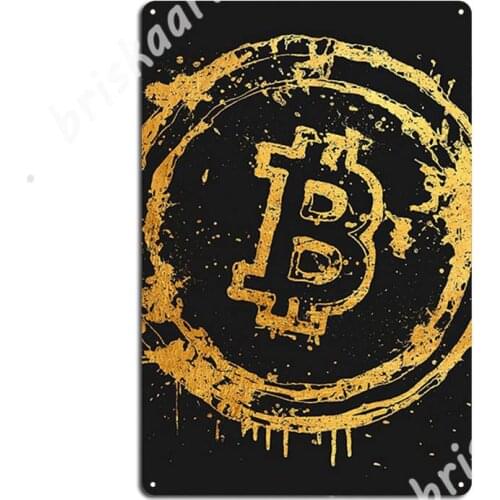 Bitcoin Gold Metal Signs Club Home Club Bar Designing Plates Tin sign Posters