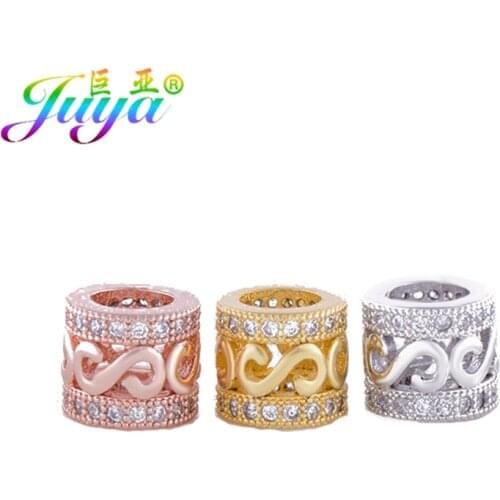 DIY Metal Beads Findings Supplies Copper Big Hole Floating Infinity Spacer Charm Beads Berloque Natural Stones Jewelry Making