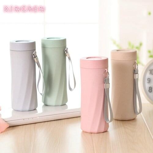 Bamboo Fiber Cups Single-Layer Portable Sealing Tumbler Plastic Mugs Coffee Cup Simple and Environmentally Friendly Cold Cups