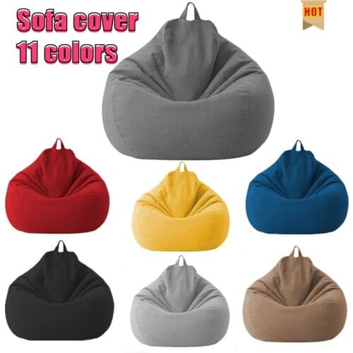 Puff Asiento Sofas Cover puff Without Filler Linen Cloth Lounger Bean Bag Chair Pouf Puff Couch Tatami Pouf Salon Puff Seat