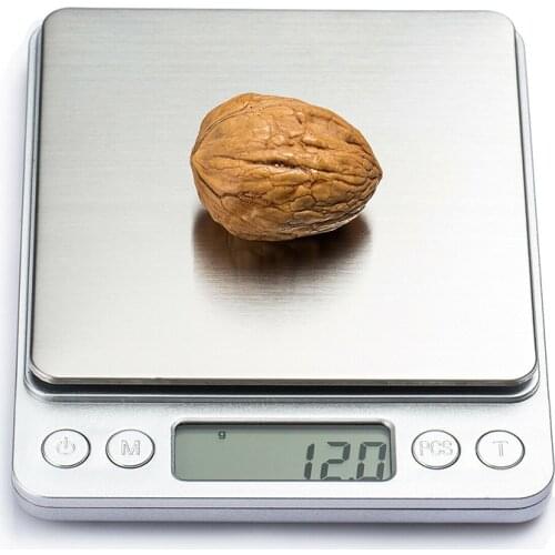 Digital Kitchen Scale Mini Pocket Stainless Steel food scale Precision Jewelry Electronic Balance Weight Gold Grams (3000gx0.1g)