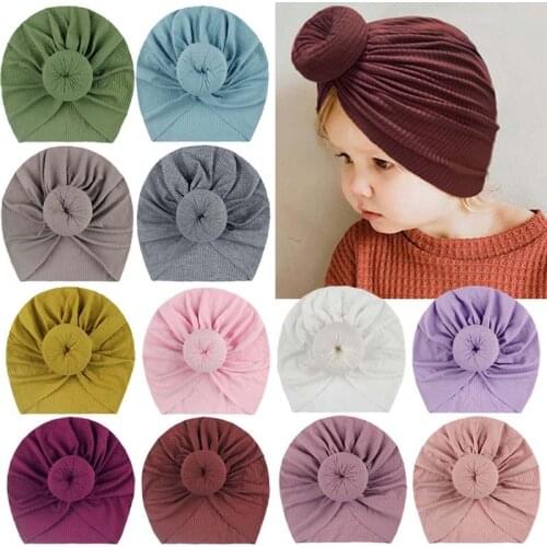 Baby Turban Top Knot Hat Toddler Kids Boy Girl India Beanie Hat Lovely Soft Newborn Headwear Photography Props Accessories