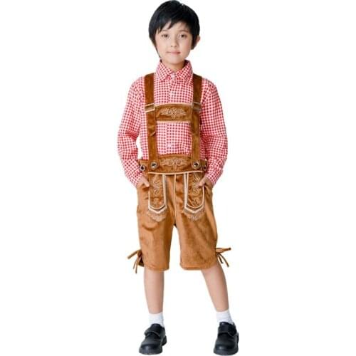 Halloween Bavarian Carnival Party Kids Lederhosen Parent-child Dress Germany Oktoberfest Beer Boys Cosplay Costume