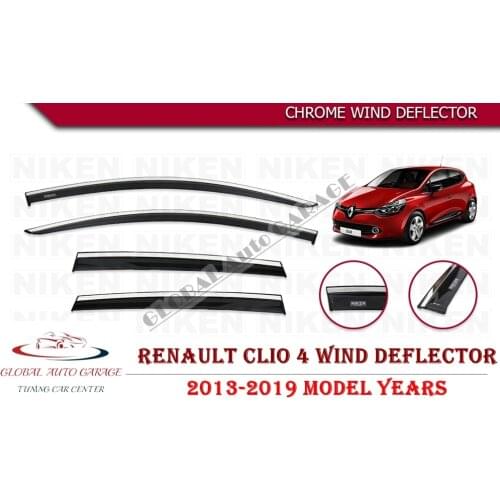 For RENAULT CLIO 4 Chrome Rain Wind Deflector 2013-2019 Sunshade Curtains Car Windshield Auto Accessory Universal Body kit