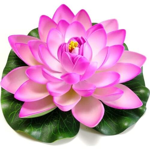 10/18cm Artificial Flowers Floating Lotus Water Lily Fake Lotus Micro Landscape for Wedding Pond Garden Simulation Plants Decor