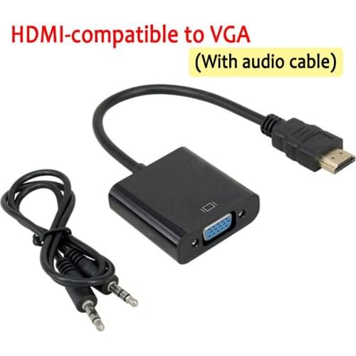 HDMI-compatible to VGA Cable Male To VGA RGB Female To VGA Video Converter Adapter 1080P For PC Male-Female Converter Cable