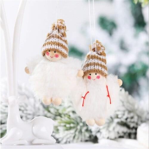 2pc/set White Angel Dolls Christmas Decorations for home New Year Home Decor Christmas Tree Ornaments Hanging Pendant Xmas Natal