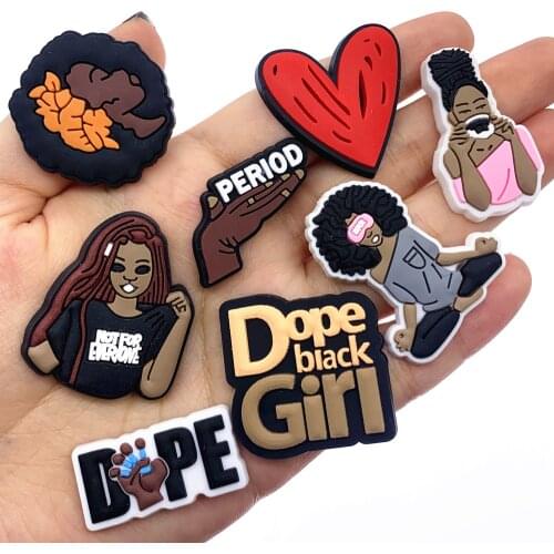 Hot 1PCS Cartoon Yoga Shoes Charms Silicone BLM Series Buckle For Hole Slipper Decoration