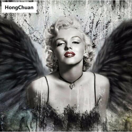 Marilyn Monroe Beauty 5D DIY Square/Round Diamond Painting Mosaic Cross Stitch Home Decoration Mural Christmas Gift New Year