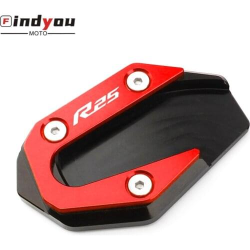 Motorcycle Aluminum Side Stand Enlarger Extension Plate For Yamaha YZF R3 R25 YZFR3 YZFR25 2015 2016 2017 2018-2020