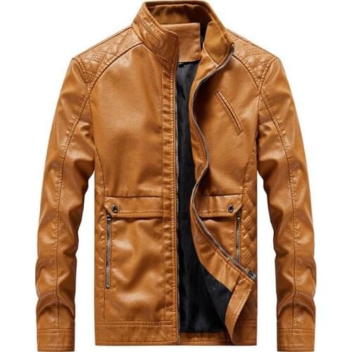 Men New Brand Leather Jacket Spring Autumn Motorcycle Leather Jackets Fashion High Quality PU Biker Jacket Male coat M- 6XL