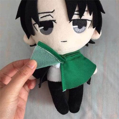 Stuffed Anime Attack On Titan 20cm Plush Doll Toys For Children Levi Ackerman Eren Yeager Mikasa Kawaii Soft Pillow Kid Gift Toy