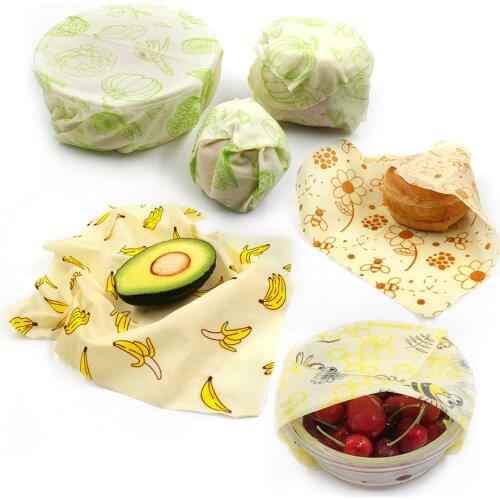 Random Set of 2PCS Beeswax Food Wrap Reusable Eco Friendly Food Wrap Organic Natural Sustainable Fruit Storage
