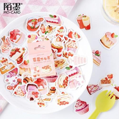 46pcs/pack Stationery Stickers Strawberry afternoon tea Diary Planner Decorative Mobile Stickers Scrapbooking DIY Craft Stickers