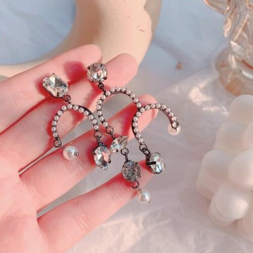 New Tassel Earrings for Women Fashion Exquisite Crystal Long Pendant Earrings Bridal Wedding Jewelry