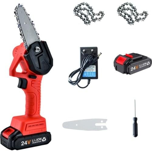 OIMG 4 Inch Mini Saw Cordless Chainsaw Wood Cutting Tool Electric Pruning Saw Garden Trimming Woodworking One-Handed Chainsaw