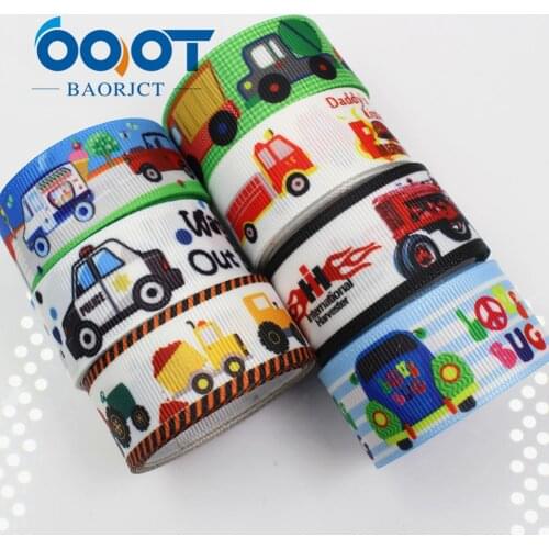 OOOT BAORJCT 175066 22mm 10yard Toy car Ribbons Thermal transfer Printed grosgrain Wedding Accessories DIY handmade material