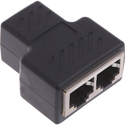 1 To 2 Ways LAN Ethernet Network Cable RJ45 Female Splitter Connector Adapter